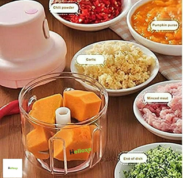 Electric Mini Food Chopper 250 ML with USB Charging for Spice Meat Vegetable Nuts Onion Pepper - Golden Grass