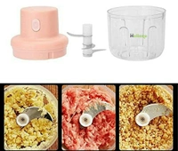 Electric Mini Food Chopper 250 ML with USB Charging for Spice Meat Vegetable Nuts Onion Pepper - Golden Grass