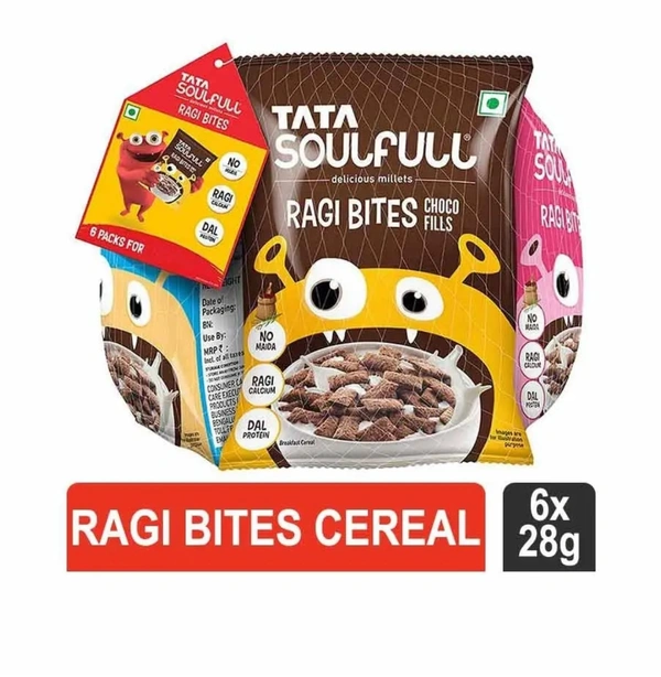 Tata Soulfull Ragi Bites Cereals Combo Pack - 09AM-09PM, 6 × 28 Gram