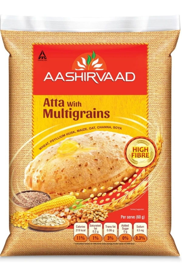 Aashirvaad Atta With Multigrains - 10AM-08PM, 5KG