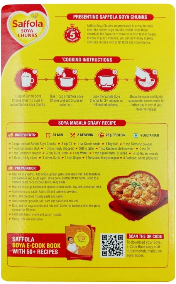 Saffola Soya Chunks  - 10AM-08PM, 200Gram