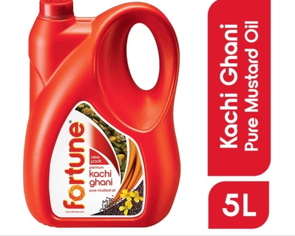 Fortune Kanchi Ghain Mustard Oil Can  - 10AM-07PM, 5litter