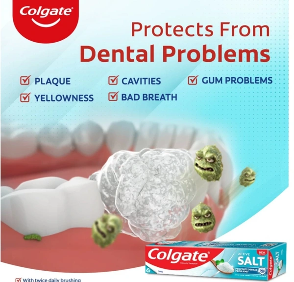 Colgate Active Salt Germ Fighting Toothpaste  - 10AM-07PM, 300Gram