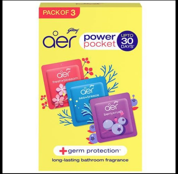 Power Packet - Bathroom Air Fiagrance, Assorted  - 10AM-08PM, 10Gram (3pic)
