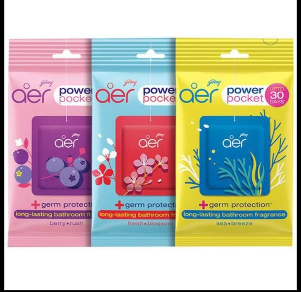 Power Packet - Bathroom Air Fiagrance, Assorted  - 10AM-08PM, 10Gram (3pic)
