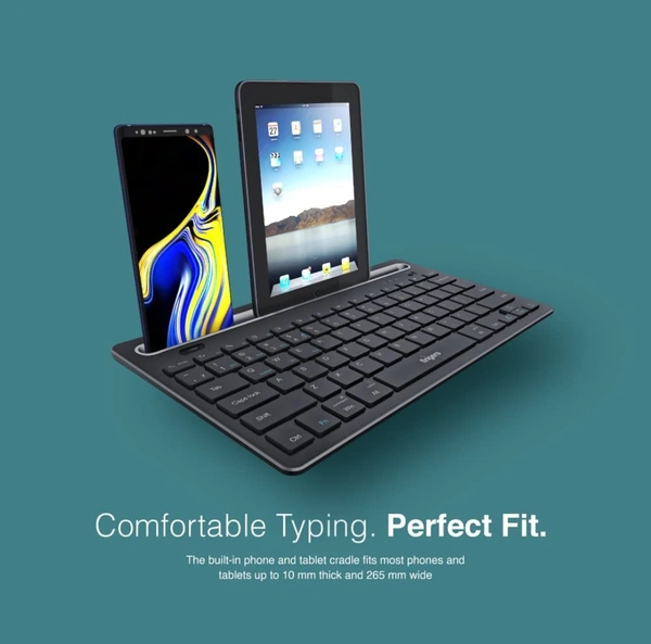 iClever Wireless Keyboard, Bluetooth Keyboard for Mac, Multi Device Easy-Switch for Upto 3 Devices,Silent, Compact Slim Keyboard for Windows Laptop, Apple, iMac, Desktop, PC,Black - 10AM-08PM