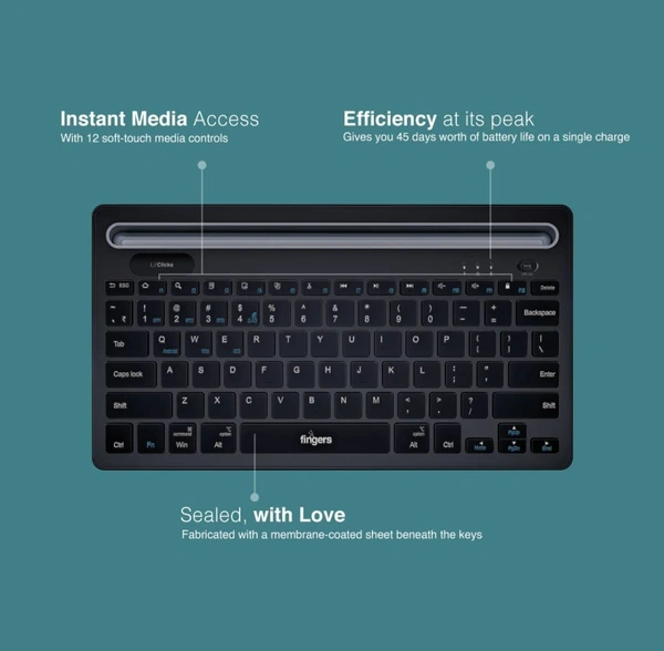 iClever Wireless Keyboard, Bluetooth Keyboard for Mac, Multi Device Easy-Switch for Upto 3 Devices,Silent, Compact Slim Keyboard for Windows Laptop, Apple, iMac, Desktop, PC,Black - 10AM-08PM