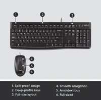 Logitech Media Combo MK200 Full-Size Keyboard and High-Definition Optical Mouse - 10AM - 08PM