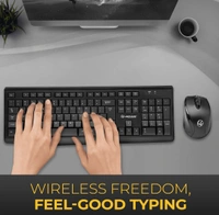 LAPCARE L901 Wireless Keyboard and Mouse Combo with Auto Sleep || Wireless Membraned Keyboard and 1200 DPI Mouse Combo (Black) - 10AM-08PM