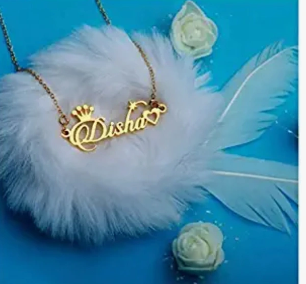 Brand: YAM ARTS 83YAM ARTS Personalized / Customized Single Name Crown & Heart Brass Necklace / Pendant With Ur Name Or Love One Name With 24K Gold Plating And Lazer Engraved Finish For Unisex Adult - Delivery Upto 7 To 8 Days