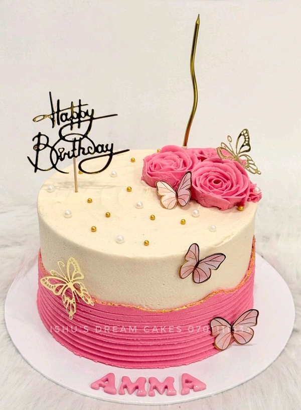 Birthday Cake With Stylish Rose 