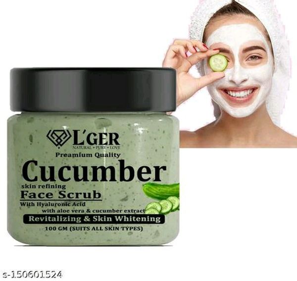 L'ger Exfoliate Natural Organic Skin Shine Facial Cucumber Facial Body Scrub - 100 g