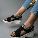Lightweight Comfortable Dailywear And Trendy Flatforms Black Sandals - IND-7