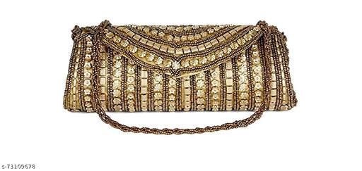 Classy Stylish Bridal Party Clutch Sling Handbags With Detachable Golden  Chain For Women And Girls.