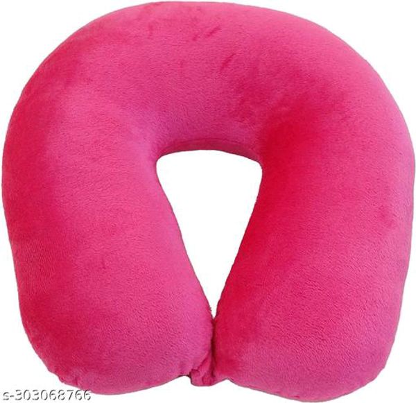 AUCTIMO U-shaped Soft Travelling Multipurpose Neck Pillow - Collection 2 - Pink