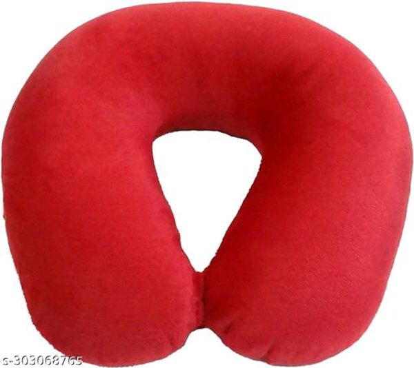 AUCTIMO U-shaped Soft Travelling Multipurpose Neck Pillow - Collection 2 - Red