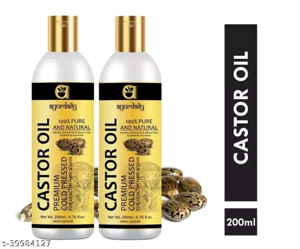 Ayurdaily Cold Pressed Castor Oil 200 ml - Pack Of 2