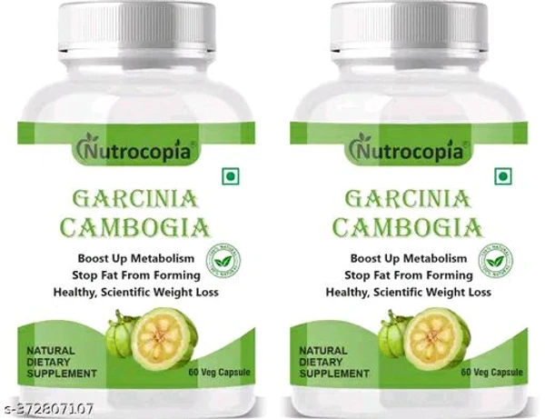 Nutrocopia Garcinia Cambogia Natural  Fat Burner Weight Loss Capsules - Pack Of 2