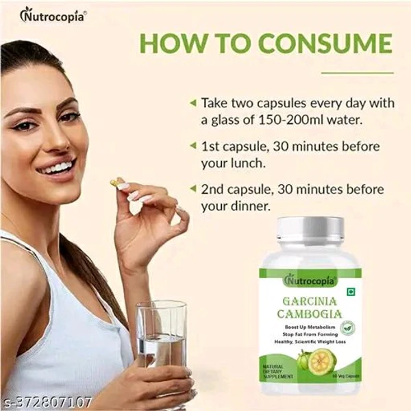 Nutrocopia Garcinia Cambogia Natural  Fat Burner Weight Loss Capsules - Pack Of 2