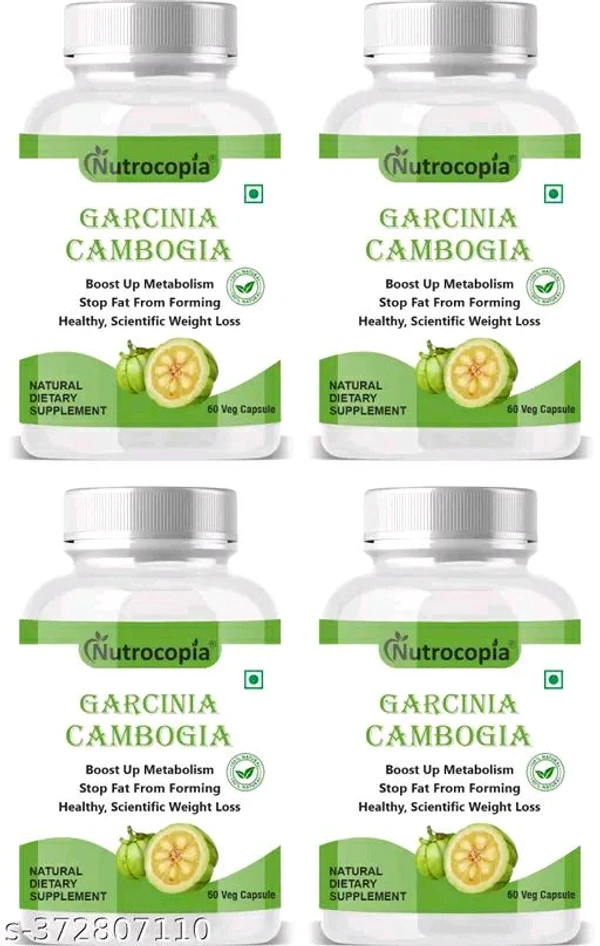 Nutrocopia Garcinia Cambogia Natural  Fat Burner Weight Loss Capsules - Pack Of 4