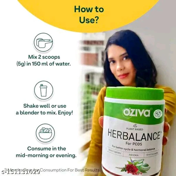 Oziva Plant Based HerBalance For PCOS Management 