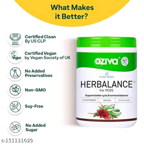 Oziva Plant Based HerBalance For PCOS Management 