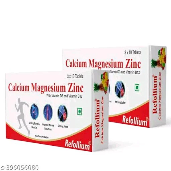 Calcium Supplement With Vitamin D3, Magnesium, Zinc And Vitamin B12 - Pack Of 2