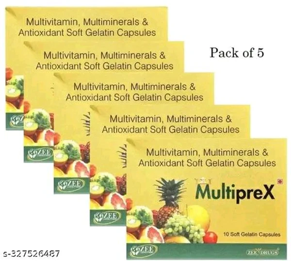 Multiprex Multivitamin & Multimineral 50 Soft Gels - Pack Of 5