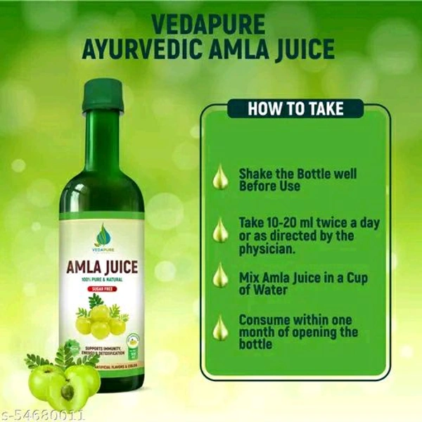 VEDAPURE NATURALS Amla Juice Pure And Natural 500 ml - Pack Of 2