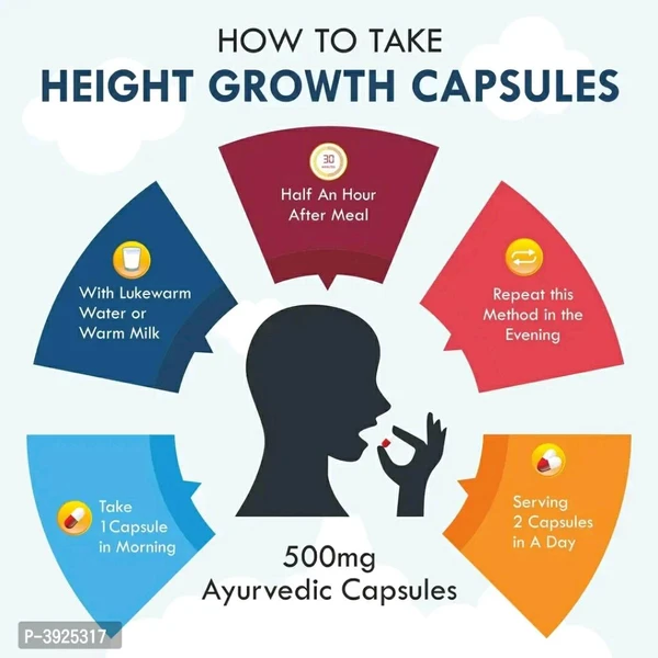 Natural Height Growth Herbal Capsules - 50 Capsules