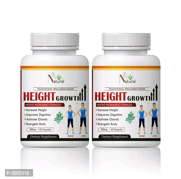 Natural Height Growth Herbal Capsules - 50 Capsules Each, Pack Of 2