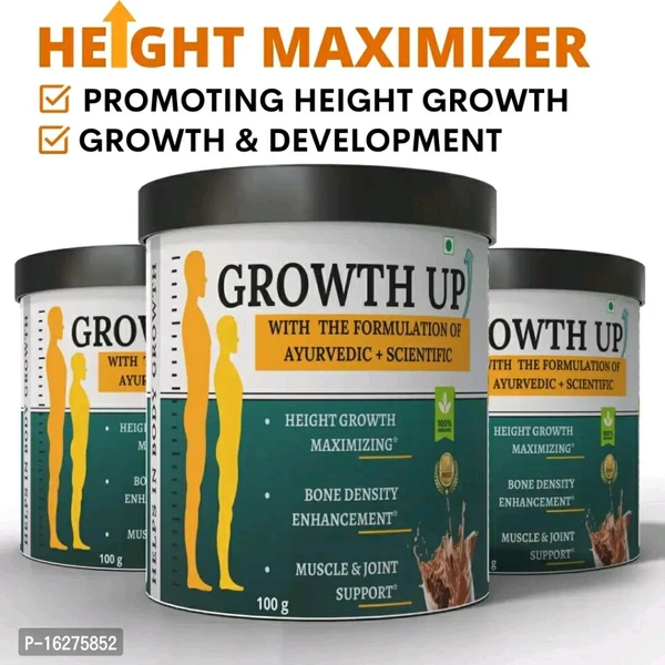 Growth Up Heightt Enhancer Powder Chocolate Flavour - Pack Of 3