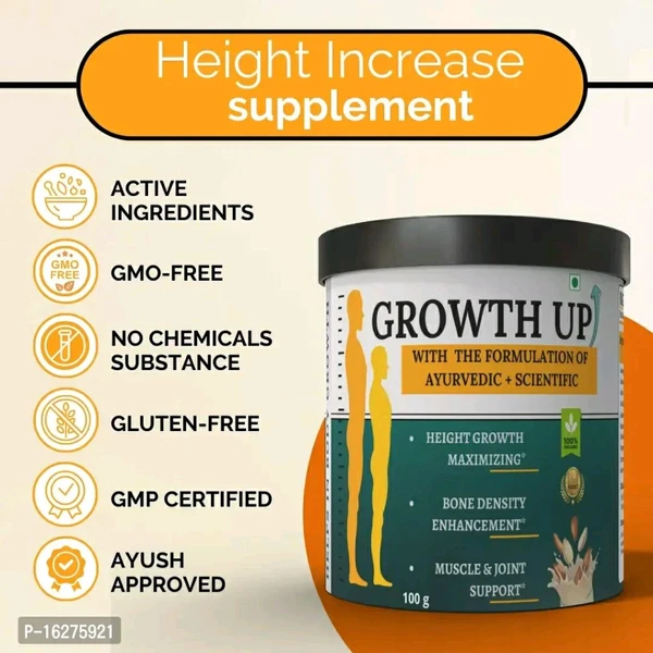 Growth Up Heightt Enhancer Powder Pista Flavour - Pack Of 3