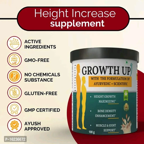 Growth Up Heightt Enhancer Powder Pista Flavour - Pack Of 2