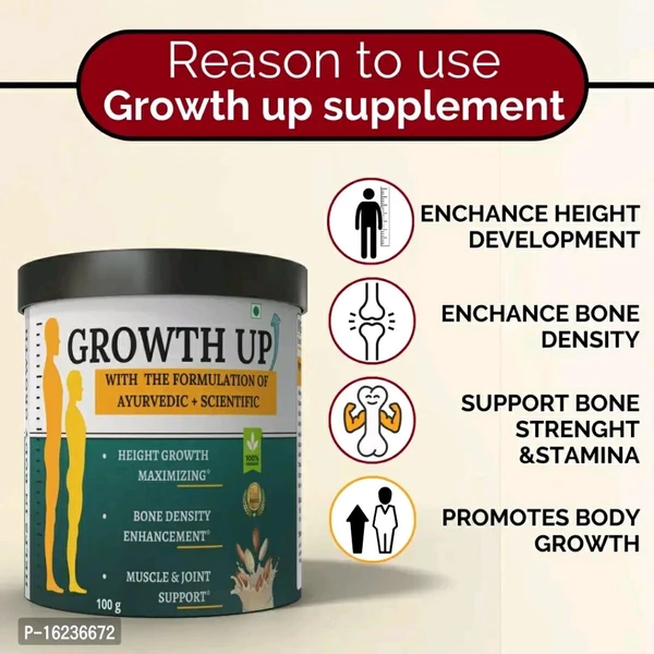 Growth Up Heightt Enhancer Powder Pista Flavour - Pack Of 2