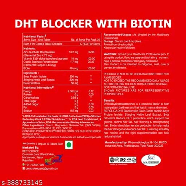 HEALTHPRIME REFOLICA DHT BLOCKER with Biotin - 30 Tablets