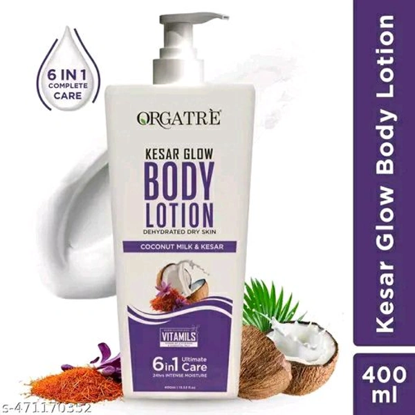 Orgatre 6 In 1 Kesar Glow With Vitamin E Body Lotion 400ml