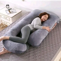 FAMVELS Ultra Soft Cotton Hollow Fibre J Shaped Maternity Pillow