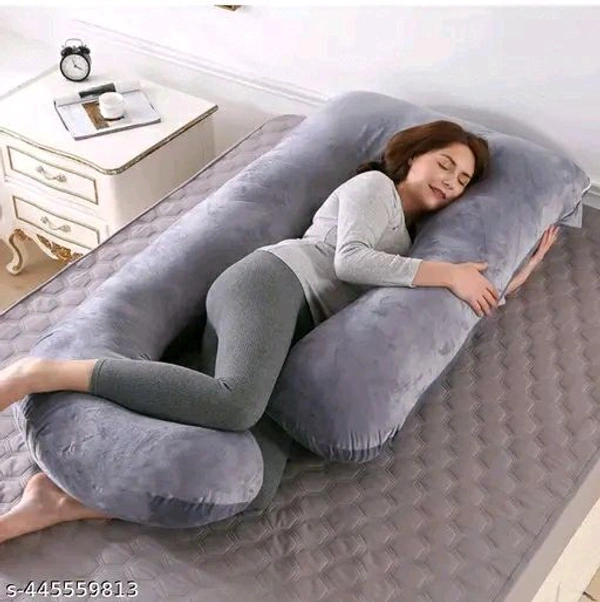 FAMVELS Ultra Soft Cotton Hollow Fibre J Shaped Maternity Pillow