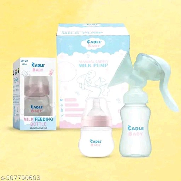 CADLE BABY Manual Breast Pump With Silicone Cushion And 150ml Milk Bottle