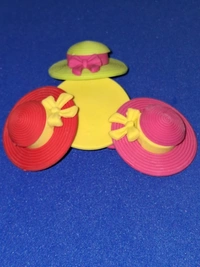 Hat and Bow Rubber Erasers