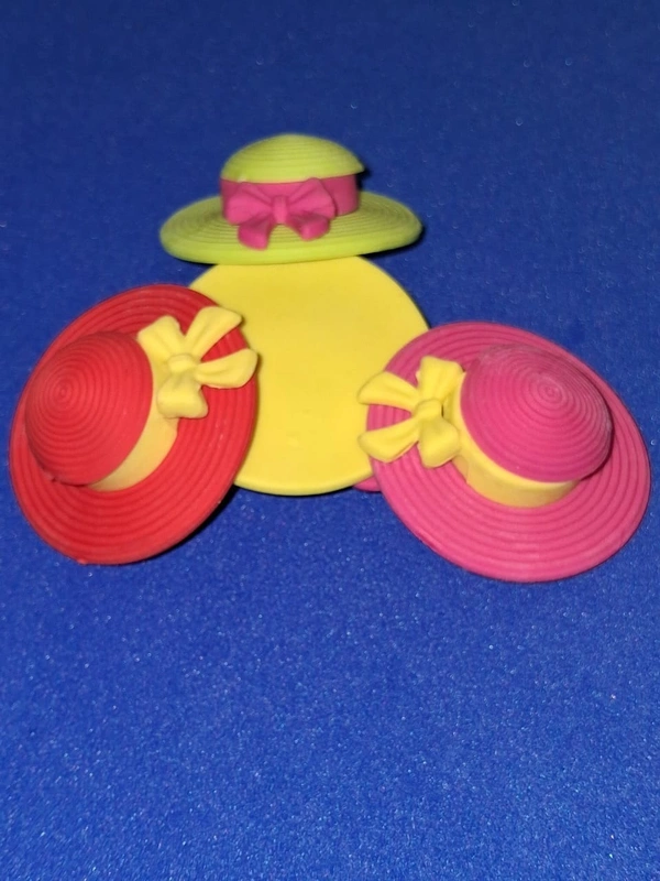 Hat and Bow Rubber Erasers