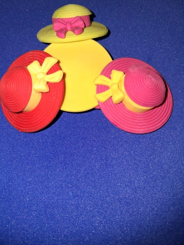 Hat and Bow Rubber Erasers