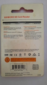 Sandisk SD/Micro SD Card reader 