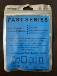 WEMAKE Data CABLE POWER BANK CABLE IPHONE WHITE