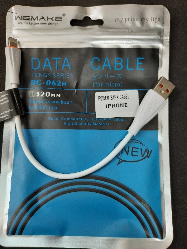 WEMAKE Data CABLE POWER BANK CABLE IPHONE WHITE
