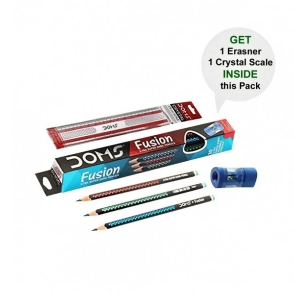 Doms Fussion Xtra Super Dark pencil Pack Of 10