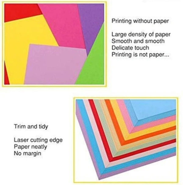 Color Paper Color Sheets Copy Printing Papers A4 Sheets Square Double Sided Colored Origami Folding Lucky Wish Paper DIY Craft Unruled A4 Unruled A4 80 gsm Coloured Paper100 Sheets