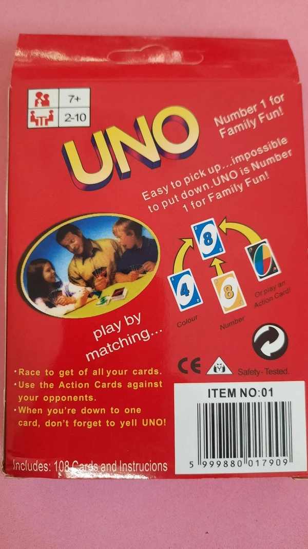 UNO Playing Cards Number1 for Family Fun