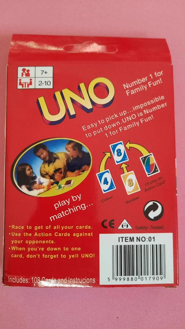 UNO Playing Cards Number1 for Family Fun
